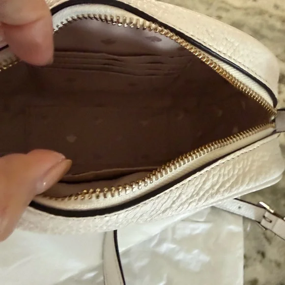 kate spade White Pebbled Leather Camera Crossbody with Gold Hardware - Picture 5 of 9